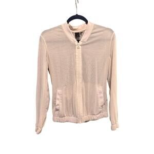Zella Mesh Bomber Jacket With Zipper Closure & Pockets Women's Size XS